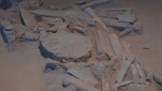 人形骸骨化石视频素材模板下载
