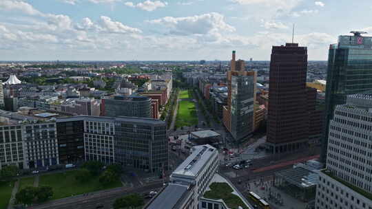 德国柏林波茨坦广场鸟瞰图视频素材模板下载