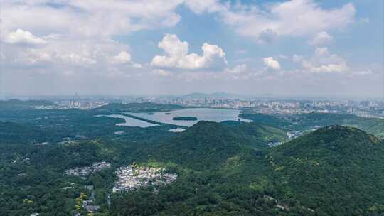 杭州西湖航拍大景延时