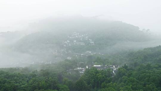 杭州西湖景区南高峰翁家山村云雾航拍