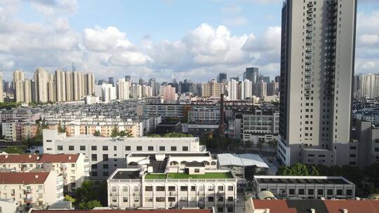 上海市静安区全景4K航拍视频素材模板下载