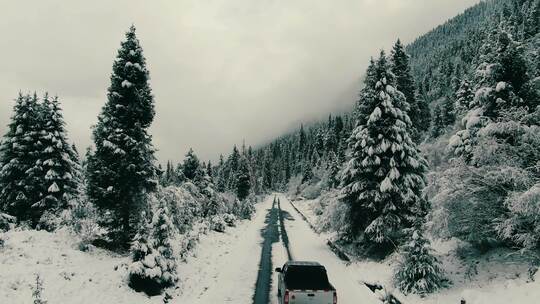 达古冰山雪景视频素材