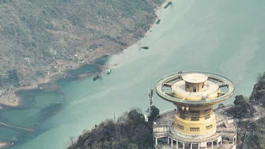 广西河池东兰红水河第一湾景区航拍