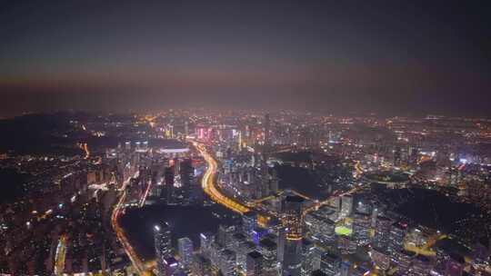 4k航拍山东济南汉峪金谷夜景