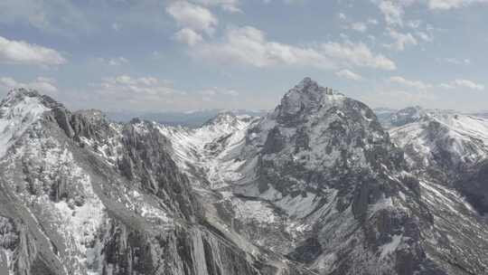 四川凉山彝族自治州博窝雪山全景摇镜头log