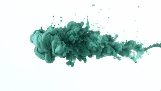 唯美墨绿色水墨溶解流体飞溅颜料晕染动画31