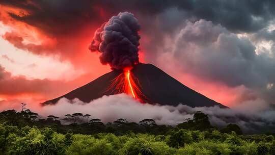 火山喷发自然景观