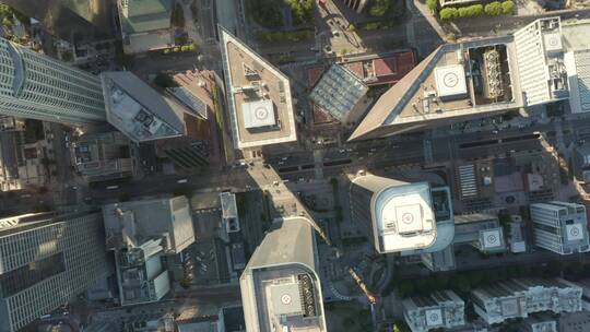 俯拍城市中心建筑视频素材模板下载