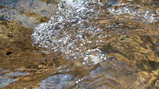 溪水水流特写慢动作升格