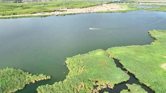 航拍内蒙古纳林湖湿地公园