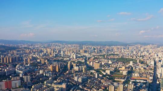 昆明高新科技广场楼顶航拍昆明城市全景