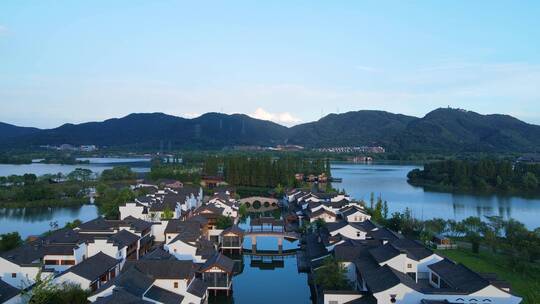 杭州湘湖航拍风景