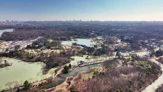 航拍瘦西湖风景区大明寺观音山园林寺庙