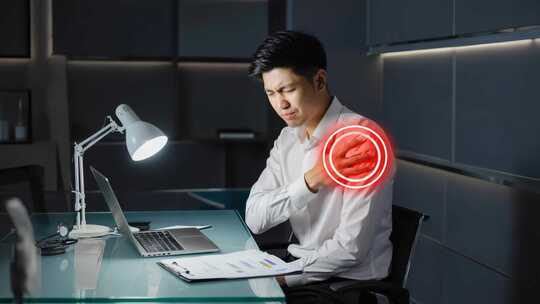 职场白领男性女性加班头痛肩颈痛