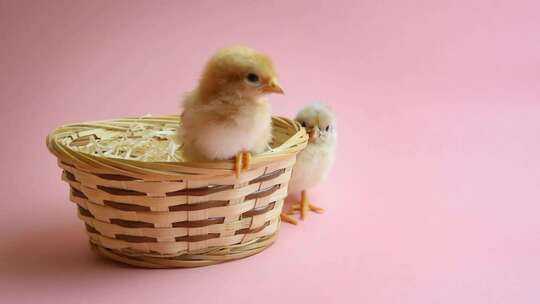 复活节篮子里的复活节小鸡