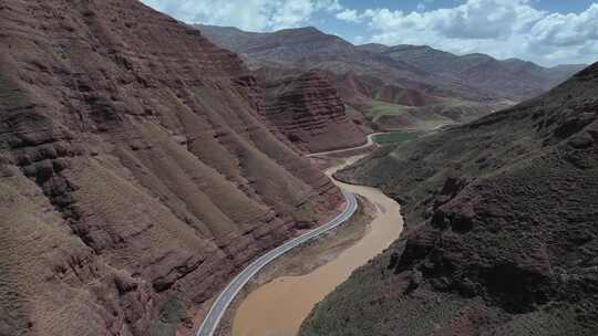 西藏丁青县G317川藏公路航拍自然风光