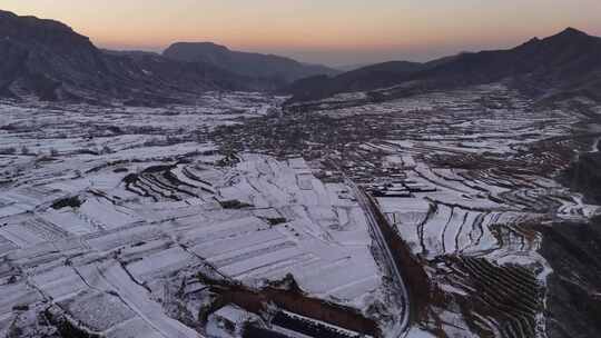 航拍雪景 唯美冬日空镜 立冬 冬至节气