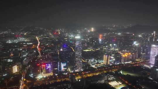 深圳南山区夜景航拍
