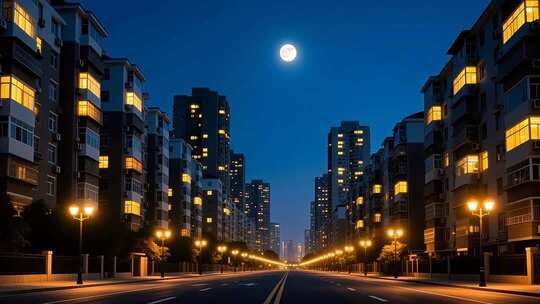 万家灯火过年小区团圆团聚居民楼春节夜晚