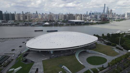 上海梅赛德斯奔驰文化中心4K航拍视频素材模板下载