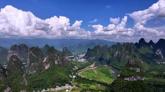 合集-蓝天白云下的桂林山水喀纳斯地貌风光视频素材模板下载
