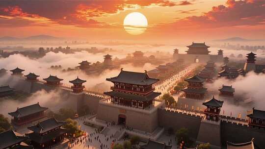 大唐盛世繁华长安，中国风古风背景