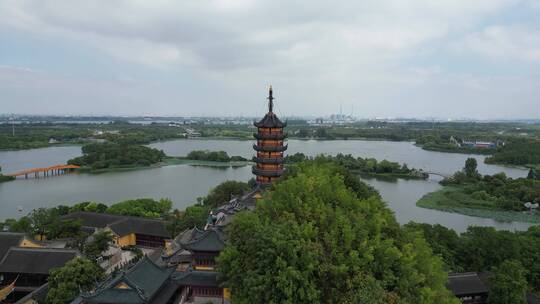 江苏镇江金山寺航拍