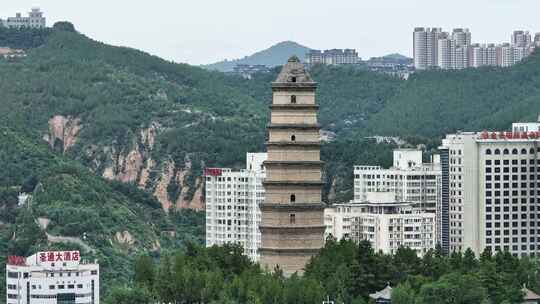 延安宝塔山 岭山寺塔