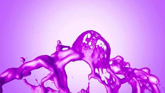 紫色油漆滴落和飞溅