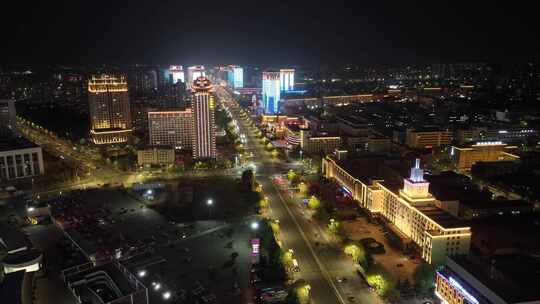 4k航拍烟台莱山区夜景