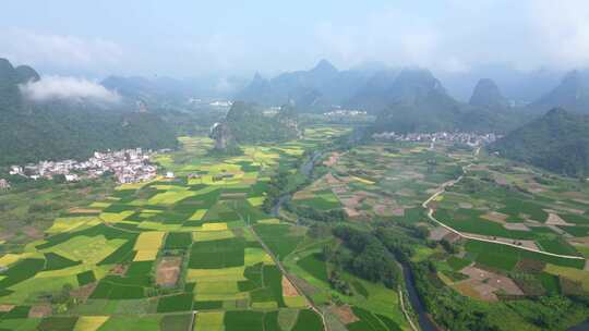 桂林山水阳朔风光中国航拍