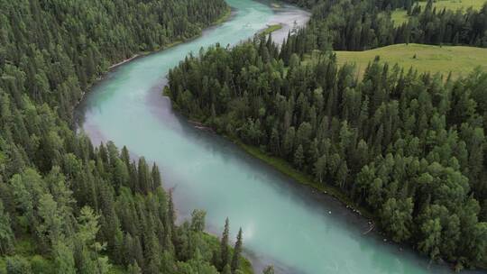 自然风光无人机航拍新疆天池风景区