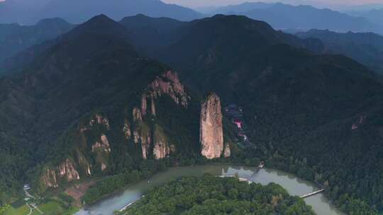 浙江丽水缙云仙都景区航拍