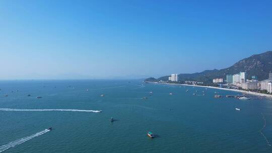 广东惠州巽寮湾海上船只运行G视频素材模板下载