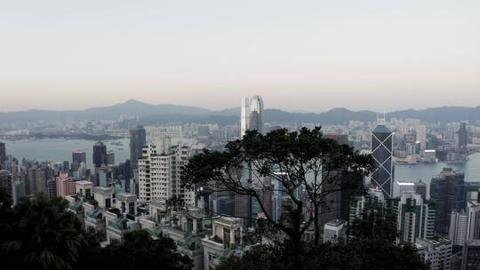 夜晚下繁华的香港夜景