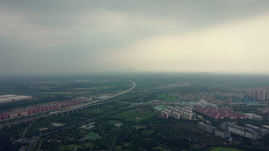 航拍 乌云 疫情下 南京 天空 暴雨前 黑云