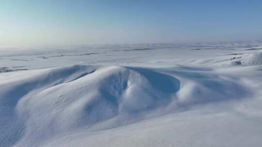 呼伦贝尔冬季原野雪景