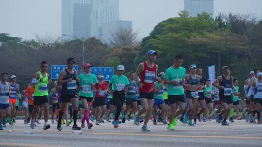 深圳马拉松运动跑步的人视频素材模板下载