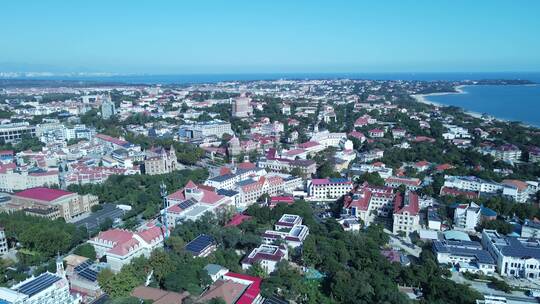 北戴河旅游度假区海滨城市夏季欧式建筑视频素材模板下载