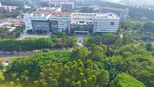 大学城广州市档案馆航拍广东番禺区城市风景