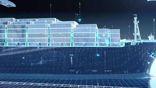 科技港口 智慧运输视频素材模板下载
