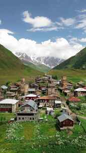 美丽山村风景航拍全景