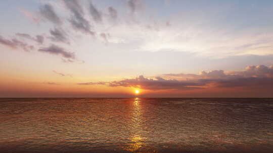 唯美海上日出日落朝阳夕阳