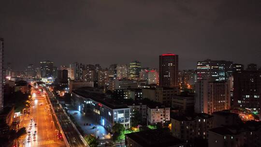 浦西徐汇区夜景航拍