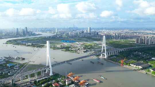 上海徐浦大桥风景航拍