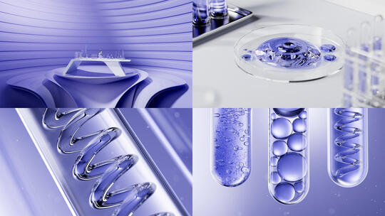 医疗试管萃取实验室细胞仪器美妆精华水滴高清在线视频素材下载