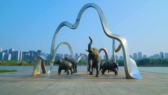 南宁五象湖公园五象雕塑 广场雕塑
