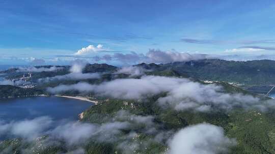 南澳岛清晨云海海上岛屿大海海洋航拍