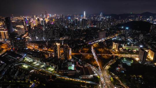 8K震撼深圳罗湖夜景宣传片航拍延时