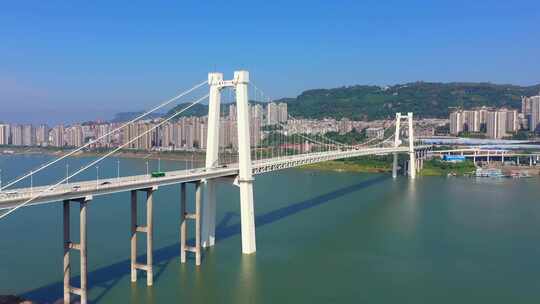4K万州长江二桥大桥视频素材模板下载